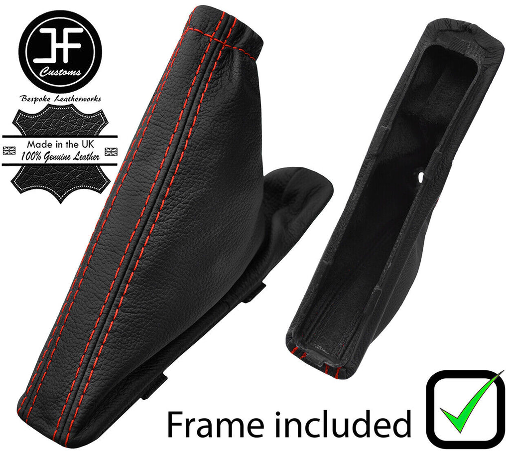 RED  STITCH LEATHER HANDBRAKE +PLASTIC FRAME FOR VAUXHALL ASTRA MK6 J 09-15