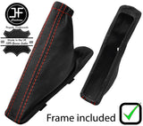 RED  STITCH LEATHER HANDBRAKE +PLASTIC FRAME FOR VAUXHALL ASTRA MK6 J 09-15