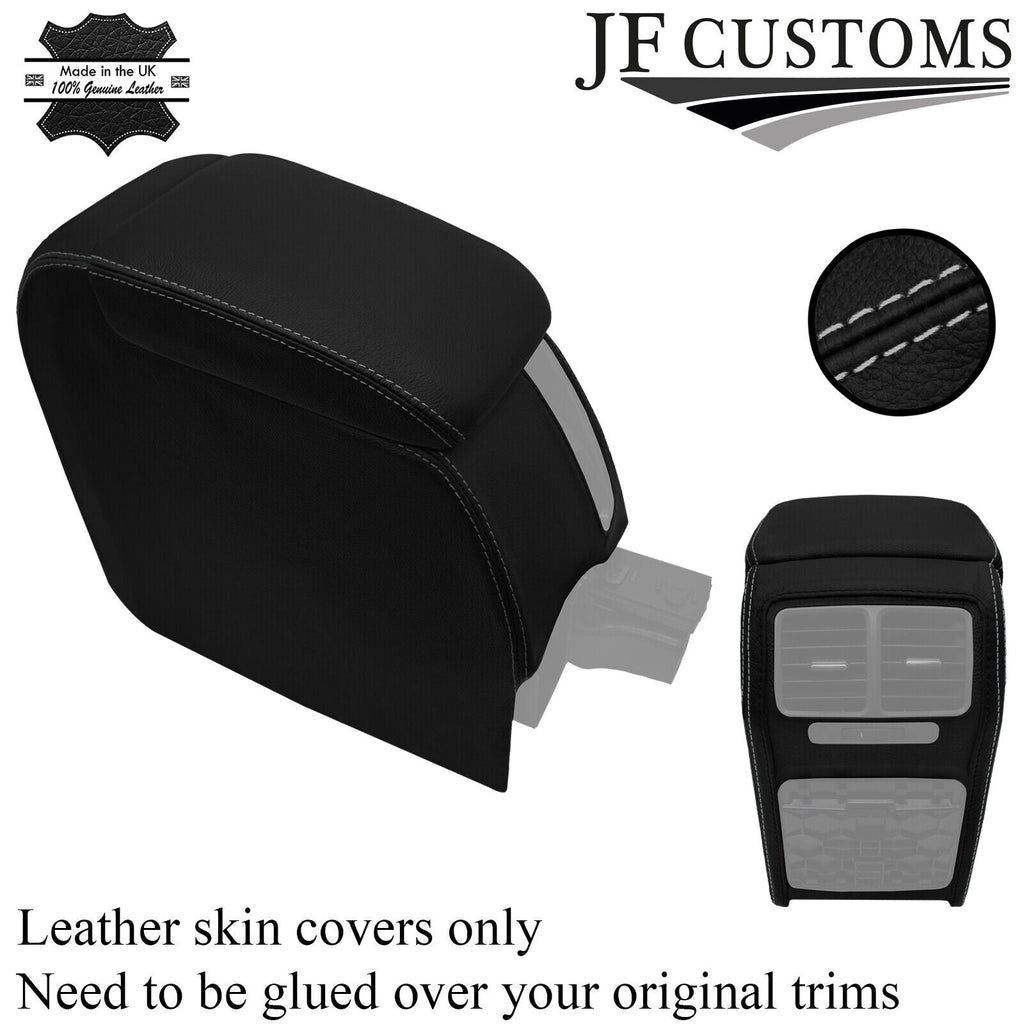 LIGHT GREY STITCH LEATHER CENTRE CONSOLE ARMREST COVERS FOR VW GOLF MK5 05-10