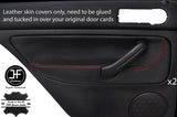 RED STITCH 2X REAR DOOR CARD TRIM COVERS FOR VW GOLF MK4 98-05 5 DOOR STYLE 2