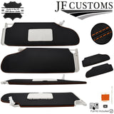 ORANGE CROSS STITCH ITALIAN LEATHER 2X SUN VISOR COVERS FITS HUMMER H2 02-09