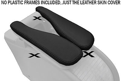 BLACK STITCH FITS RENAULT SCENIC MK2 II 03-09 2X BLACK LEATHER ARMREST COVERS