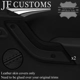 BLACK STITCH LEATHER 2X FRONT DOOR HANDLE TRIM COVERS FITS JEEP WRANGLER 11-18