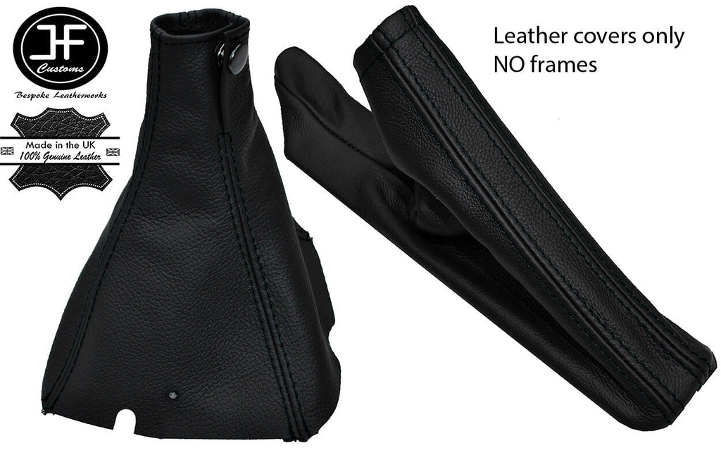 BLACK STITCH II 5 SPEED LEATHER GAITER SET FITS SUBARU IMPREZA STI WRX 2005-07