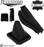 BLACK TOP GRAIN LEATHER GEAR+HANDBRAKE+PLASTIC FRAMES FOR FORD FOCUS MK2 05-08