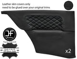 BLACK DIAMOND STITCH 2X REAR QUARTER PANEL LEATHER COVERS FOR BMW E30 COUPE