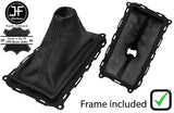 BLACK STITCH LEATHER MANUAL GEAR GAITER + PLASTIC FRAME FOR FORD MUSTANG 10-2015