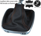 BROWN STITCHING TOP GRAIN REAL LEATHER GEAR GAITER FOR FORD S MAX S-MAX 2006-14