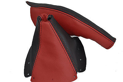 FITS MAZDA MX5 MK1  MIATA GEAR + HANDBRAKE GAITER 1989 - 1998 DARK RED & BLACK