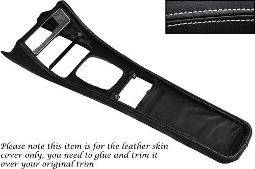 WHITE STITCH FITS PORSCHE 944 968 86-95 CENTRE CONSOLE TUNNEL LEATHER COVER ONLY