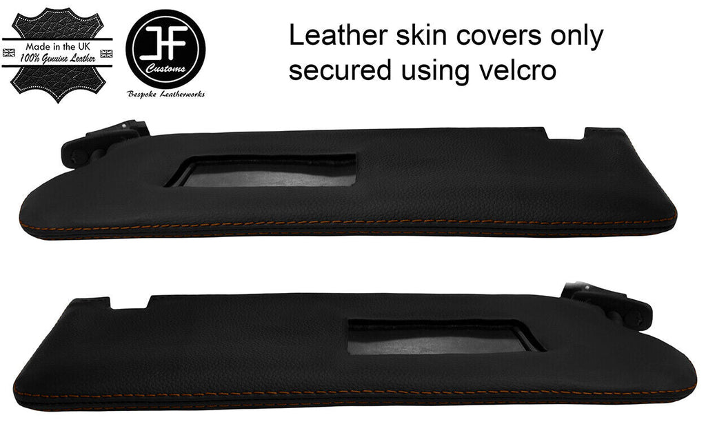 BROWN STITCH 2X SUN VISORS LEATHER COVERS FOR AUDI TT MK1 COUPE 98-06 STYLE 2
