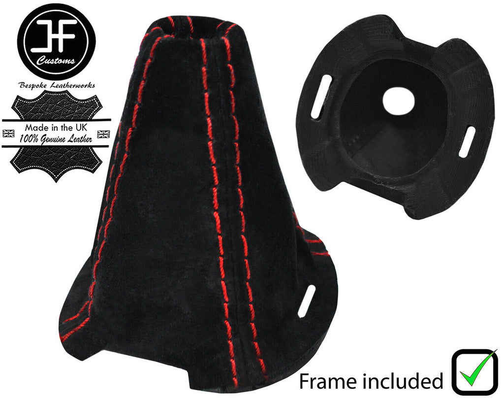 RED STITCH SUEDE SEMI AUTOMATIC GEAR GAITER + FRAME FOR SMART FORFOUR 04-07