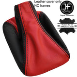BLACK & RED REAL GENUINE LEATHER MANUAL GEAR GAITER FITS JEEP WRANGLER 11-17