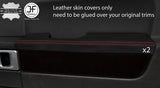 RED STITCH 2X FRONT DOOR ARMREST LEATHER COVERS FITS RANGE ROVER VOGUE 06-12