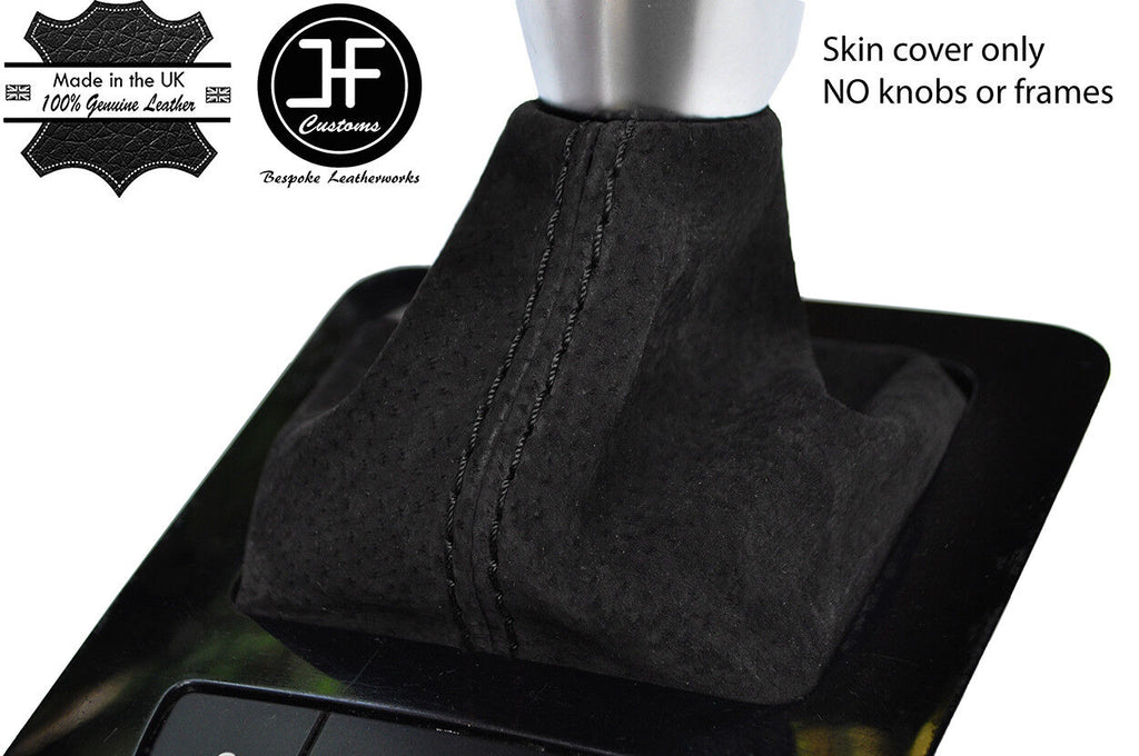 BLACK STITCH REAL SUEDE AUTO AUTOMATIC GEAR GAITER FOR PEUGEOT 508 2011-2017