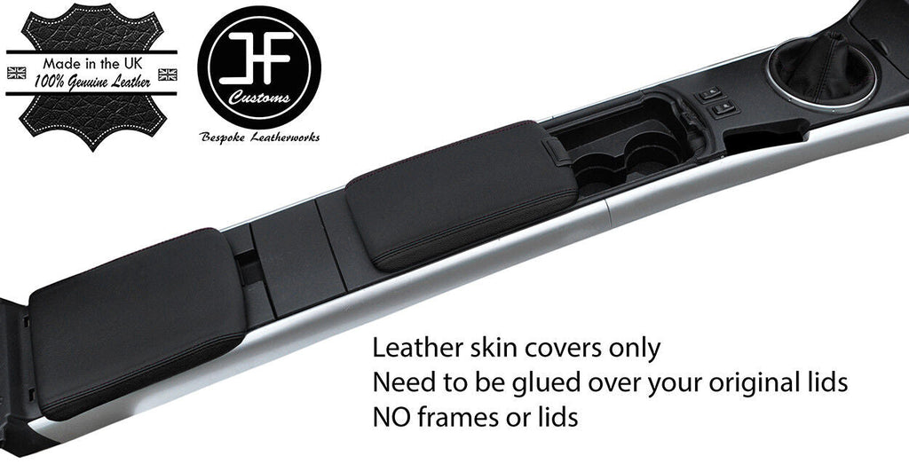 BLACK & BLACK TOP GRAIN LTHR GEAR GAITER+2X ARMREST COVERS FOR MAZDA RX8 03-12