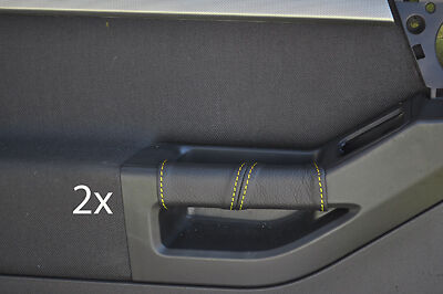 yellow stitching FITS VAUXHALL OPEL MERIVA  2X DOOR HANDLE COVERS CUSTOM NEW