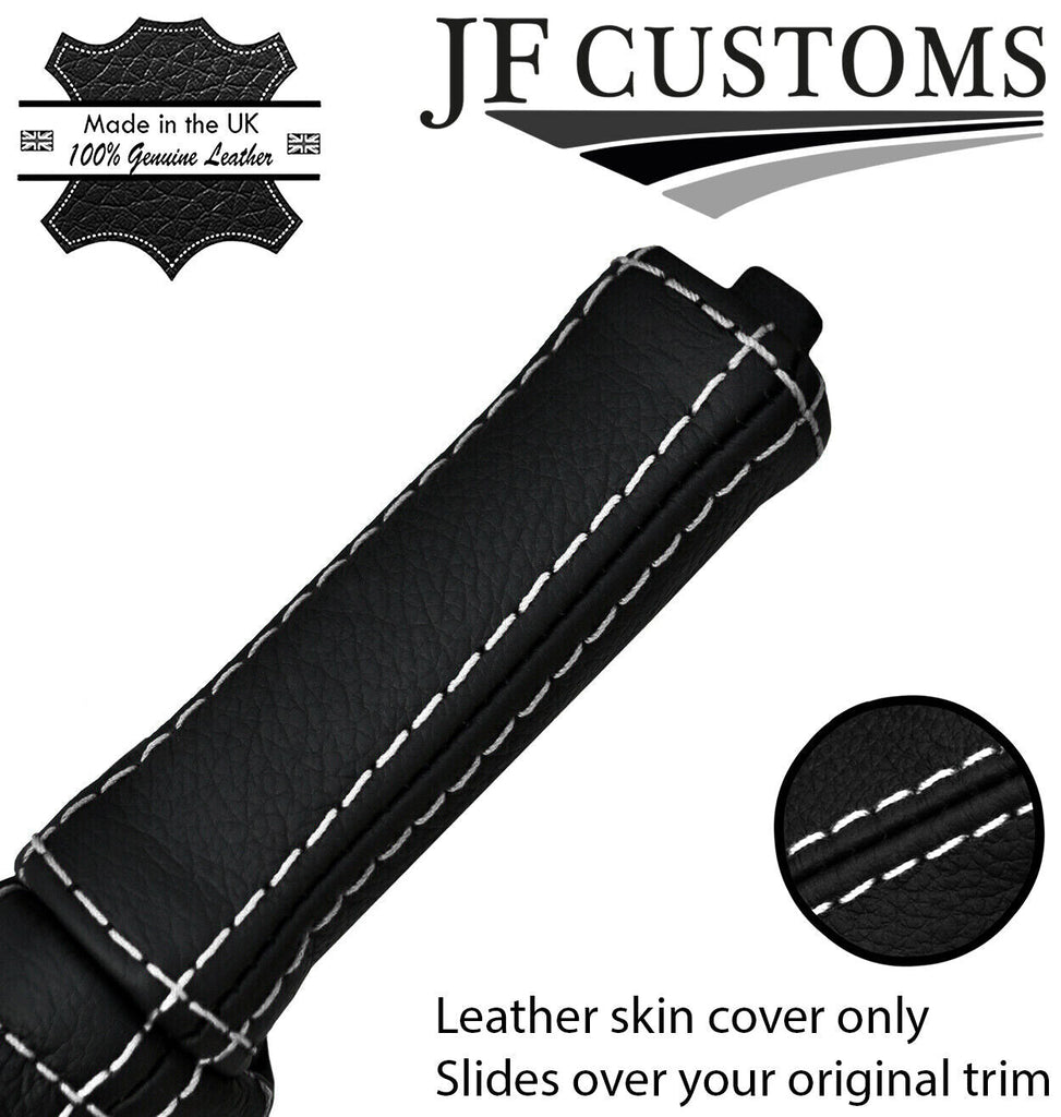 WHITE STITCH LEATHER HANDBRAKE HANDLE SKIN COVER FITS FORD MUSTANG 2005-2009