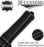 WHITE STITCH LEATHER HANDBRAKE HANDLE SKIN COVER FITS FORD MUSTANG 2005-2009