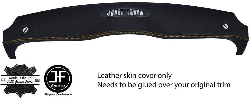 YELLOW STITCH TOP DASHBOARD LEATHER COVER FOR BMW MINI R50 R53 01-06 STYLE 2