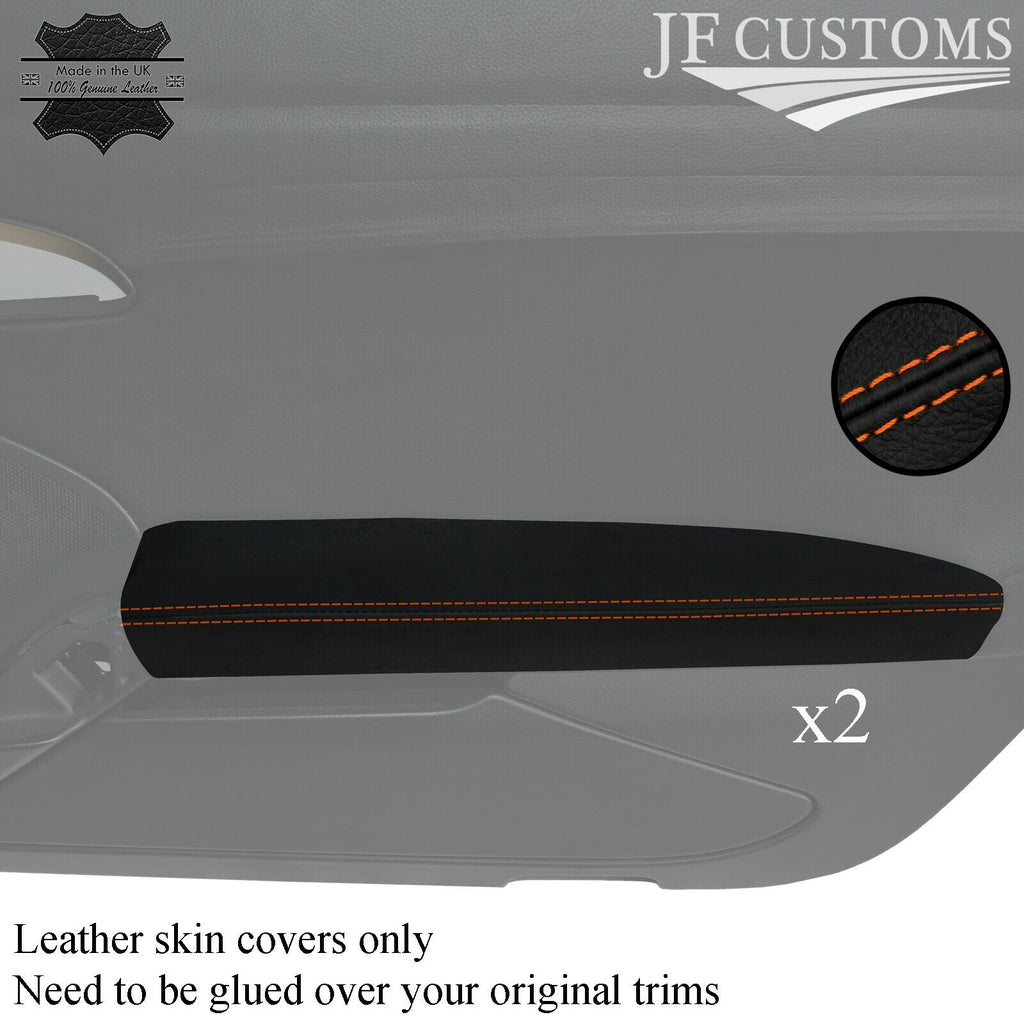 ORANGE STITCH 2X FRONT DOOR CARD ARMREST COVER FOR PORSCHE 718 CAYMAN 982 16-22