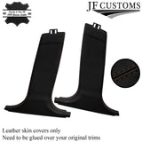 BROWN STITCH ITALIAN LEATHER PILLAR KIT COVERS FOR BMW 5 SERIES F10 F11 10-16