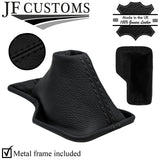 BLACK STITCH LEATHER AUTO GEAR GAITER +METAL FRAME FOR INFINITI EX35 EX37 08-13