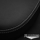 WHITE STICH 2X FRONT HEADREST SKIN COVERS FITS LAND ROVER DEFENDER 90 110 83-06