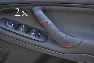 FITS FORD S-MAX & GALAXY MK3 2X red stitch LEATHER DOOR HANDLE COVERS CUSTOM NEW