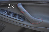 FITS FORD S-MAX & GALAXY MK3 2X red stitch LEATHER DOOR HANDLE COVERS CUSTOM NEW