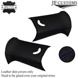 BLUE STITCH ITALIAN LEATHER PILLAR KIT COVERS FOR BMW MINI R50 R53 01-06