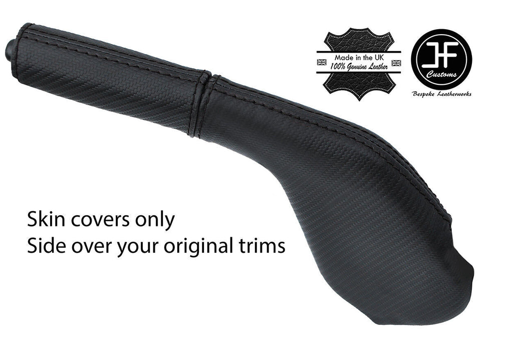 BLACK STITCH CARBON VINYL HANDBRAKE GAITER+HANDLE COVER FOR MAZDA RX7 FC3 86-91