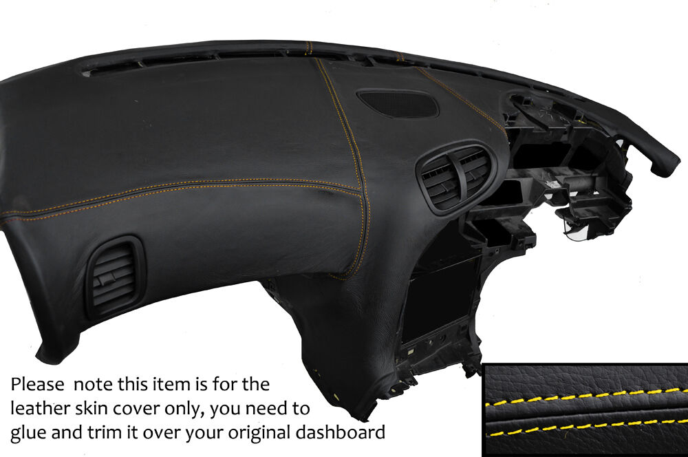 YELLOW STITCH DASH DASHBOARD LEATHER SKIN COVER FITS MAZDA RX7 FD3S 1992-2002