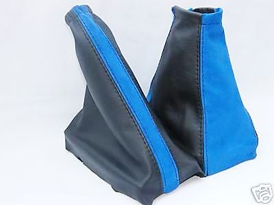 FITS FIAT PUNTO MK1 LEATHER+ PU SUEDE GAITERS SET BLUE BLACK CUSTOM NEW