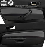 BLACK & GREY 2X FRONT DOOR CARD LEATHER COVERS FOR VW GOLF MK4 98-05 5 DOOR