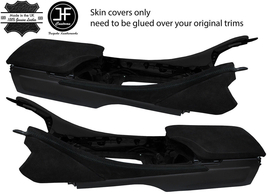 BLACK STITCH 2X CONSOLE SIDE TRIM SUEDE COVERS FOR LEXUS RC 200 300 350 14-18