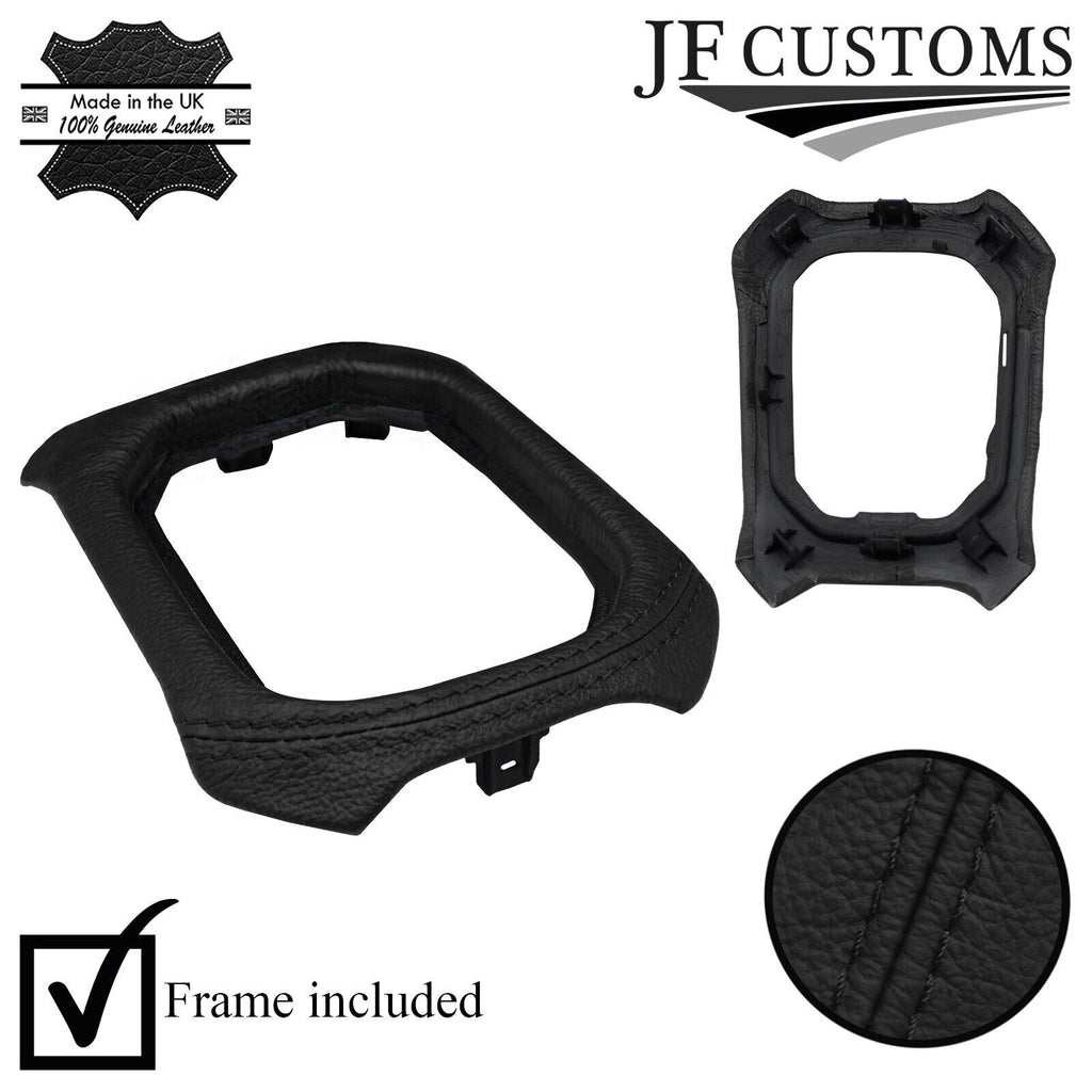 BLACK LEATHER GEAR SURROUND COVER + PLASTIC FRAME FITS JEEP RENEGADE 14-19