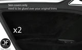 BLACK STITCH 2X REAR DOOR CARD TRIM SUEDE COVER FOR AUDI A3 8V 13-19 5DR DSG2