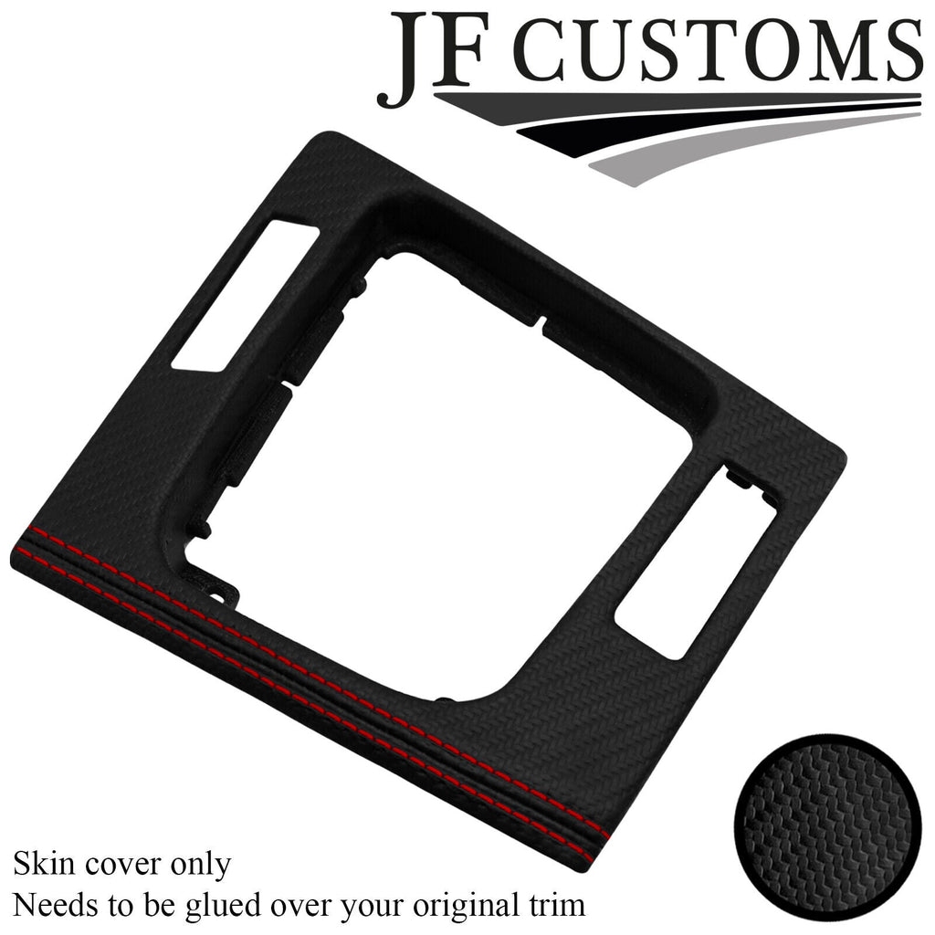 D RED STITCH CARBON VINYL GEAR SURROUND COVER FOR BMW E46 99-05 COUPE JF2