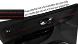 RED STITCH 2X FRONT DOOR CARD TRIM SKIN COVER FITS RENAULT CLIO 2013+ CUSTOM NEW