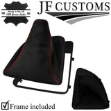 RED STITCH PERFORATED LEATHER MANUAL GEAR GAITER+FRAME FOR BMW E81 E82 E87 E88