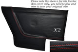 RED STITCH 2X REAR DOOR CARDS LEATHER SKIN COVERS FITS VW GOLF MK1 CABRIO