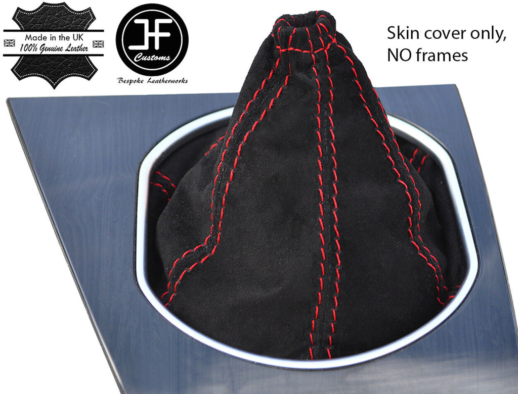 RED STITCHING REAL SUEDE MANUAL GEAR GAITER FITS FORD MONDEO MK3 2001-2003