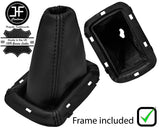 BLACK STITCH LEATHER GEAR GAITER+PLASTIC FRAME FITS TOYOTA AVENSIS T25 03-08