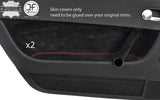 RED STITCHING 2X FRONT DOOR CARD SUEDE COVERS FITS AUDI TT MK1 1998-2006
