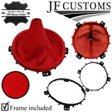 RED ITALIAN LEATHER GAITER SET + FRAME FOR TOYOTA GT86 SUBARU BRZ 12-18