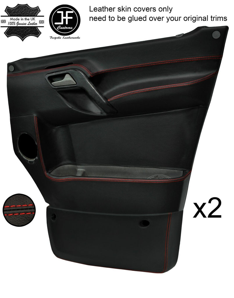 RED STITCH 2X FULL DOOR CARD LEATHER COVERS FOR MERCEDES SPRINTER W906 06-15