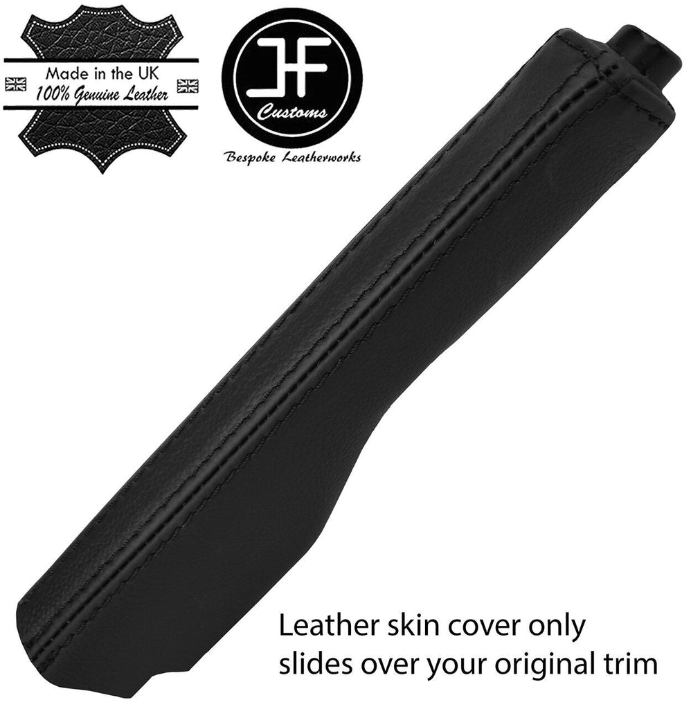 BLACK & BLACK STRIPE REAL LEATHER  HANDBRAKE GAITER FITS VW GOLF MK5 V 03-09