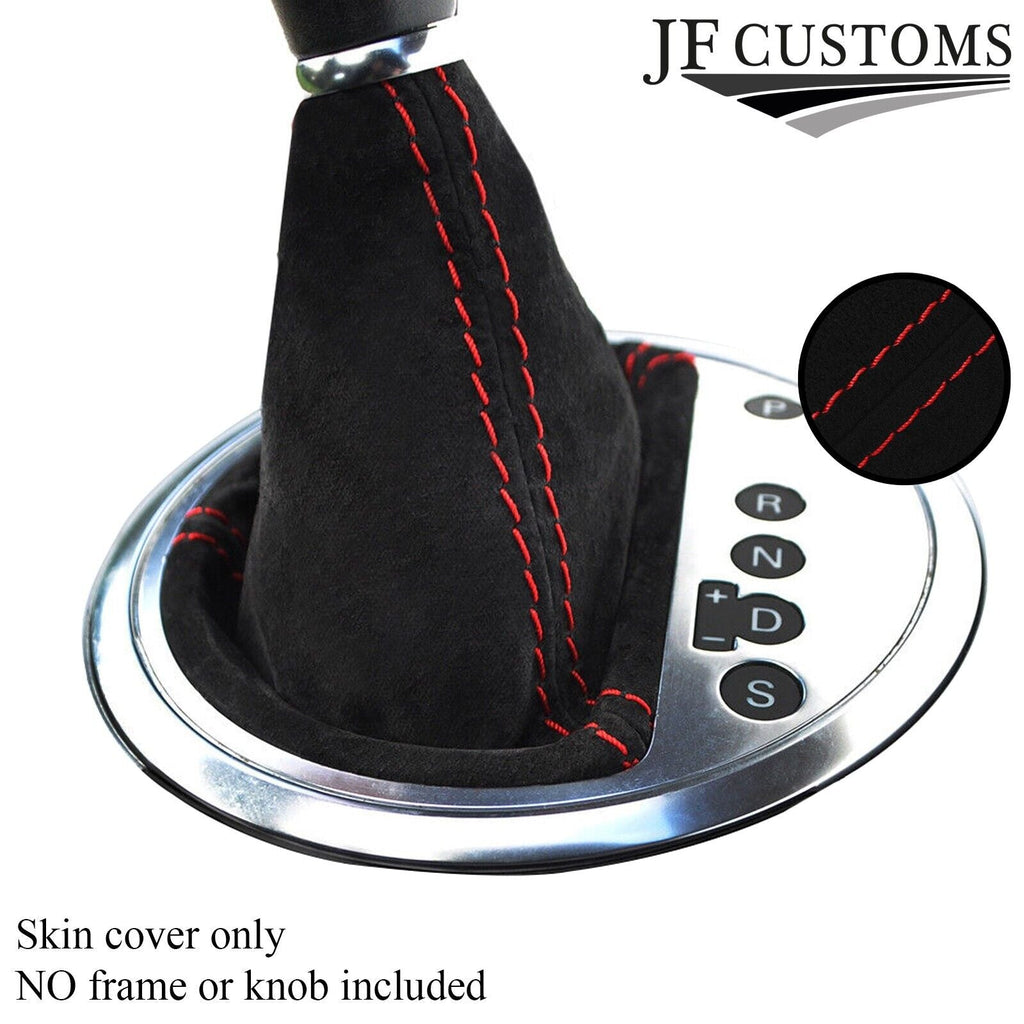 RED STITCHING REAL SUEDE AUTO AUTOMATIC GEAR GAITER FOR AUDI TT MK2 2006-2014