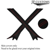 D RED STITCH LUXE SUEDE HARDTOP ROOF PILLAR KIT COVER FITS BMW E36 CONVERTIBLE